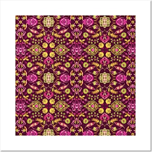 Ornamental floral ramage Posters and Art